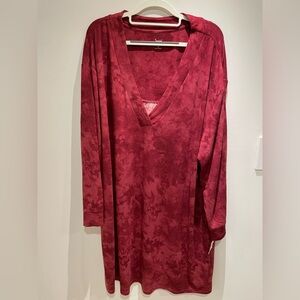 Jenni Red Tie-Dye Pajama Top